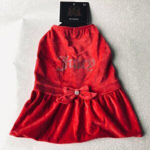 Juicy Couture terry dog  velour   rhinestone Dress Red